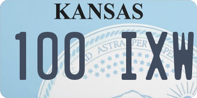 KS license plate 100IXW