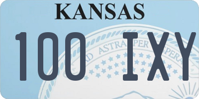 KS license plate 100IXY