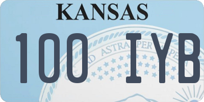 KS license plate 100IYB