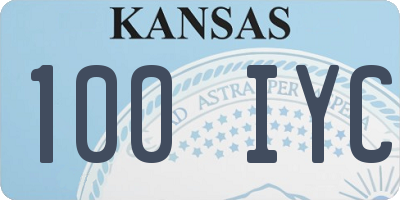 KS license plate 100IYC