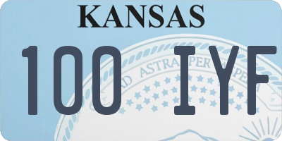 KS license plate 100IYF