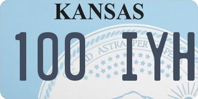 KS license plate 100IYH