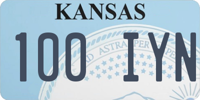 KS license plate 100IYN