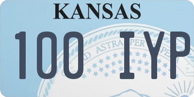 KS license plate 100IYP