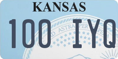 KS license plate 100IYQ