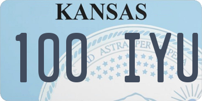 KS license plate 100IYU