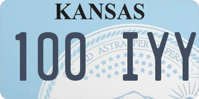 KS license plate 100IYY