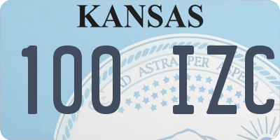 KS license plate 100IZC
