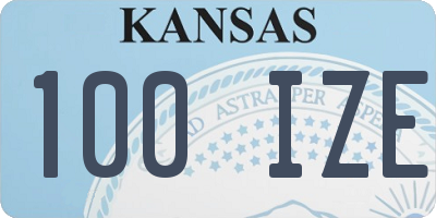KS license plate 100IZE