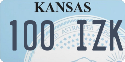 KS license plate 100IZK
