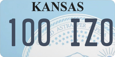 KS license plate 100IZO