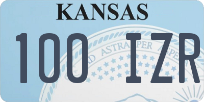 KS license plate 100IZR