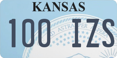 KS license plate 100IZS