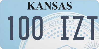 KS license plate 100IZT