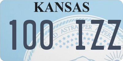 KS license plate 100IZZ