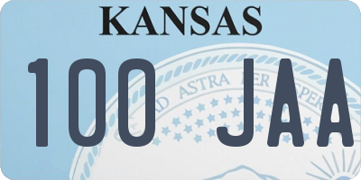 KS license plate 100JAA