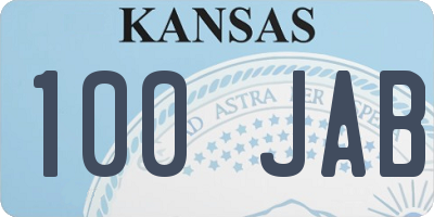 KS license plate 100JAB