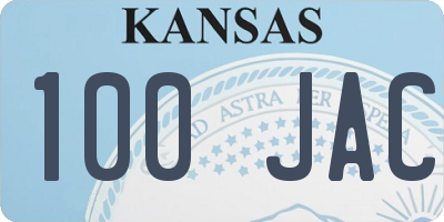 KS license plate 100JAC