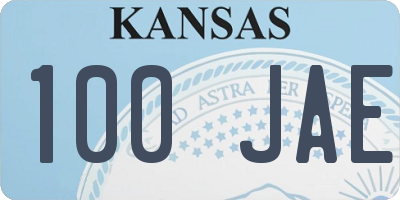 KS license plate 100JAE