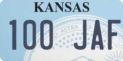 KS license plate 100JAF