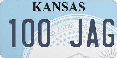 KS license plate 100JAG