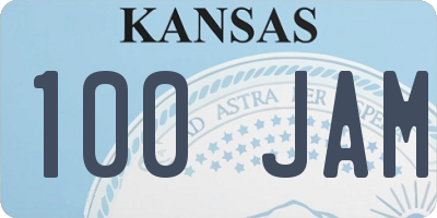 KS license plate 100JAM