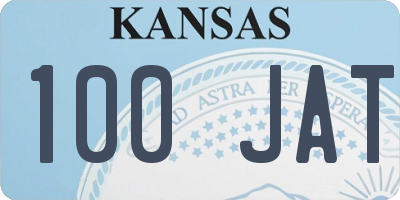 KS license plate 100JAT