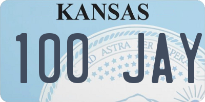 KS license plate 100JAY
