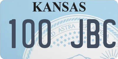 KS license plate 100JBC