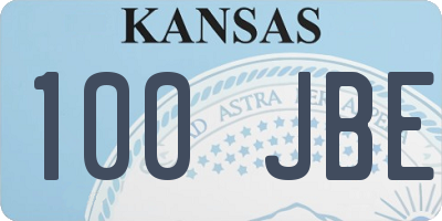 KS license plate 100JBE