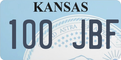 KS license plate 100JBF