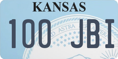 KS license plate 100JBI