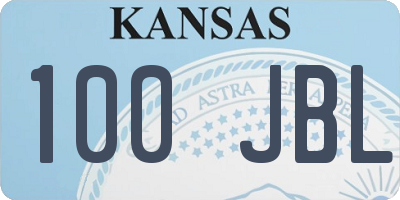 KS license plate 100JBL