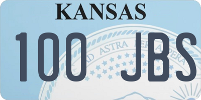 KS license plate 100JBS