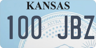 KS license plate 100JBZ