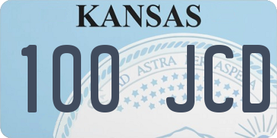 KS license plate 100JCD