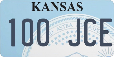 KS license plate 100JCE