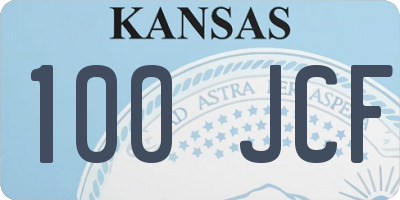 KS license plate 100JCF