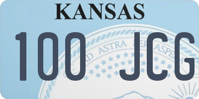 KS license plate 100JCG