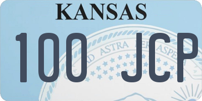 KS license plate 100JCP