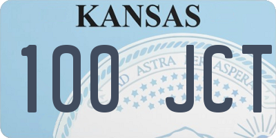 KS license plate 100JCT