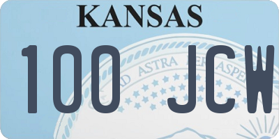 KS license plate 100JCW