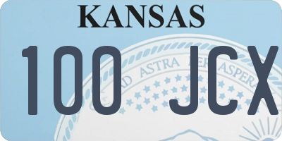 KS license plate 100JCX