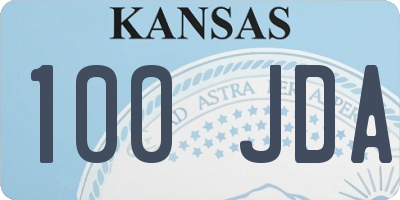KS license plate 100JDA