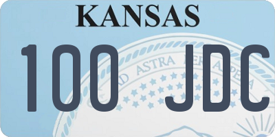 KS license plate 100JDC