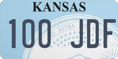 KS license plate 100JDF