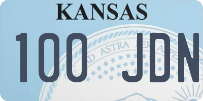KS license plate 100JDN