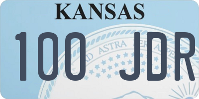 KS license plate 100JDR