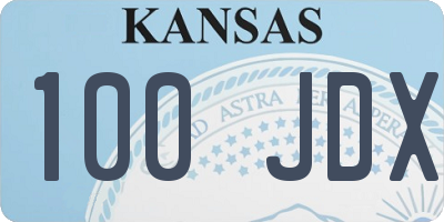 KS license plate 100JDX