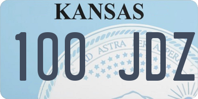 KS license plate 100JDZ